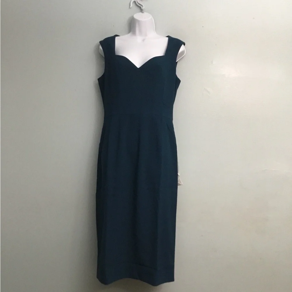 Dress the Population Blue Sheath Midi Dress Sweetheart Neckline - Picture 5 of 14